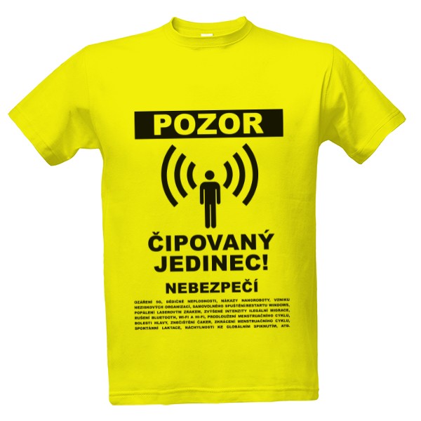 Tričko s potiskem Čipovaný jedinec žluté